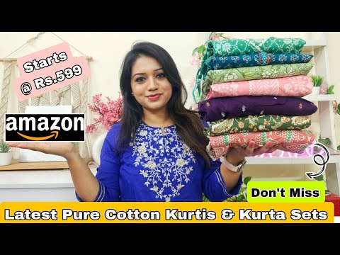 Amazon Must Have Cotton Kurta Set Haul | Printed Kurta Pant Sets, Anarkali, Dress etc| Amazon Haul