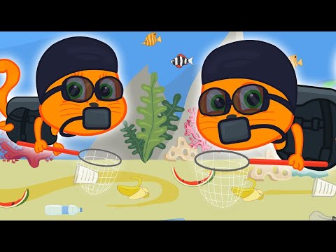 Família de Gatos - O MAR ESTÁ FELIZ E A BARRIGA ESTÁ CHEIA 🌊😄🔥🌭 Desenho Animado em Português Brasil