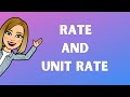 Understanding Rates and Unit Rates