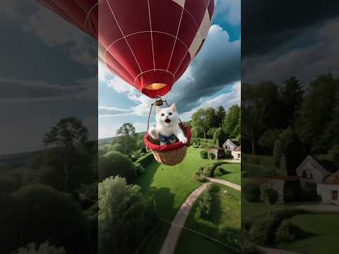 🐾🎈Kitten Accidentally Flies Away in Hot Air Balloon Dad’s Daring Helicopter Rescue! 🚁