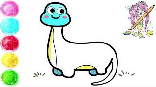 Dinosaur Drawing Step By Step | Drawing & Coloring for Kids #kids #art #baby #dinosaur #animals