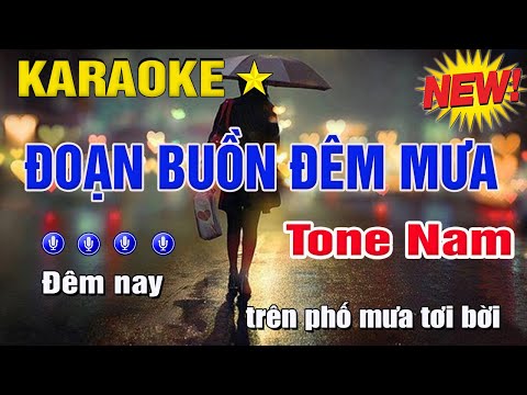 Đoạn Buồn Đêm Mưa Karaoke Tone Nam (Gm) | Trung Hiếu Karaoke