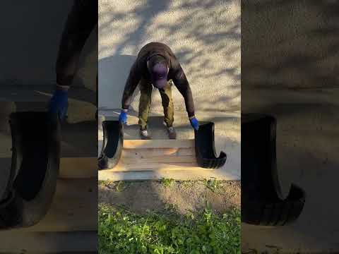 He Turned Old Tires Into a Cool Bench