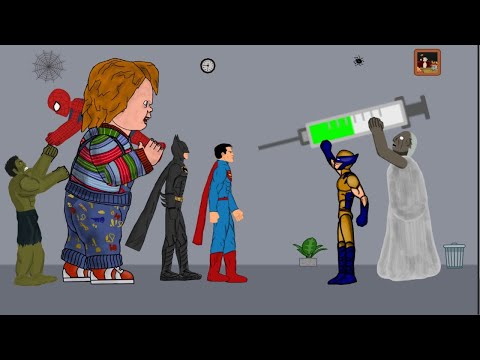 SPIDERMAN VS BATMAN, chucky, Hulk, Superman, Granny - Funny Animation Part 5