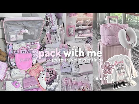 Pack with me; cute travel essentials for a holiday trip โ coquette + outfit ideas ๐๐ (vlog)