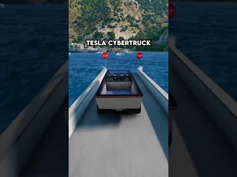 Tesla cybertruck vs water #shorts #youtubeshorts #viral #shortsvideo #shortsfeed