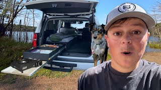 Overnight Camping In My Tahoe - Fishing, Cooking & Kevin