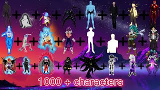 1024+ characters vs all『who is stronger?fact or cap』thanks for 264k subscribers