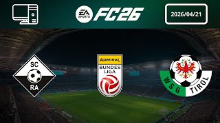 SC Rheindorf Altach vs WSG Tirol | 2025-26 Admiral Bundesliga | Match Prediction 4K60