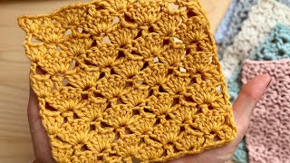 PUNTO TEJIDO A #CROCHET MUY FÁCIL Y BONITO -- PUNTO  ABANICO --BRENNY'S CROCHET