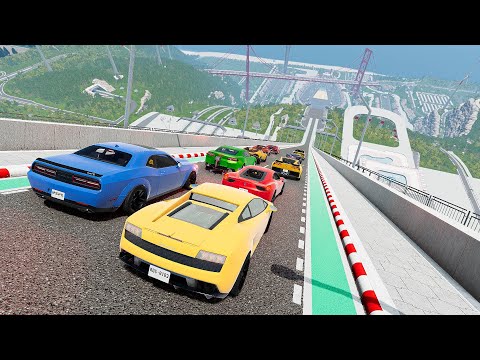 รวมรถ(ซุปเปอร์คาร์) ไหลงลงจากที่สูง! BeamNG.drive