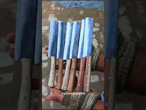 Six Chef's Knives Forged from a Saw Blade