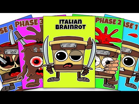 Sprunki Italian Brainrot Cappuccino Assassino Phases 1vs2vs3vs4 | Sprunki Paper Sticker Book