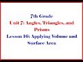 Volume and Surface Area Applications
