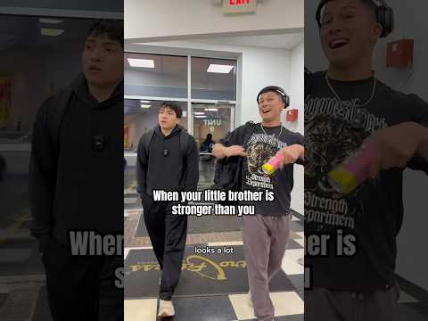 When your little brother is stronger than you #trendingshorts #gym #fitness #funny #comedy