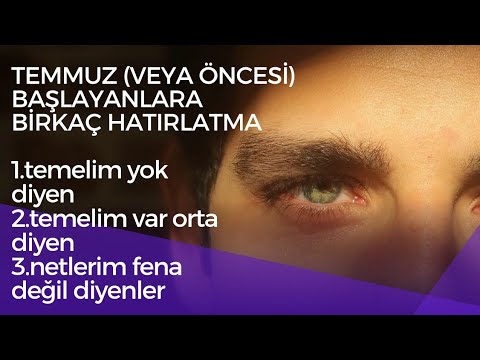 Erken Başlayanlara Hatırlatmalar