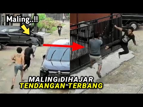 JANGAN SAMPAI LOLOS !! Maling Terkepung Warga Lalu Dikasih Tendangan Terbang