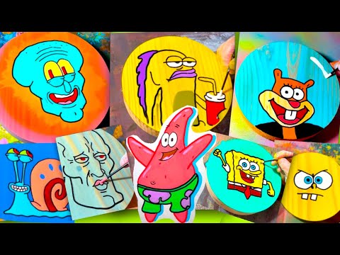 Satisfying Spongebob Paint Compilation! ASMR Art