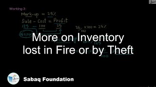 More on Inventory lost in Fire or by Theft
