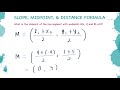 Slope, Midpoint, and Distance Concepts