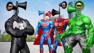 TEAM SPIDERMAN vs VENOM MUSCLE - Story of Transformation SUPERHERO SIREN HEAD