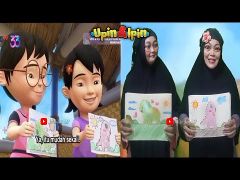 Meimei dan Susanti pandai melukis || Kompilasi tiru aksi Upin Ipin