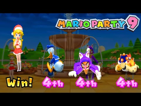 Mario Party 9 Step It Up - Peach vs Waluigi vs bowser Jr vs Yoshi #MarioGame Master Difficulty