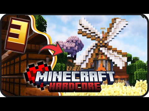 Aku Membuat KINCIR ANGIN dan MESIN SORTIR Untuk Hasil Panen ! - MINECRAFT HARDCORE EPS 3