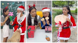 Santa Claus Delivers Gifts 🎁 Small Candy 🍭 & Super Big Candy 😱 by Su Hao #shorts