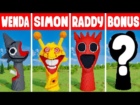 Minecraft SPRUNKI INCREDIBOX HORROR BUILD CHALLENGE 2  - NOOB vs PRO vs HACKER vs GOD