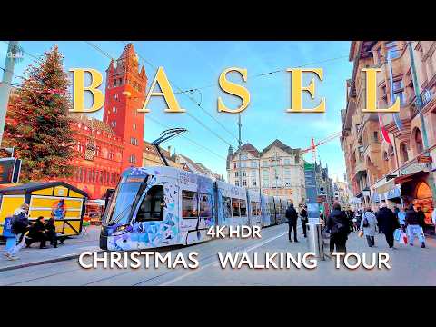 BASEL SWITZERLAND 🇨🇭 Christmas Markets : Spectacular Walking Tour of Basel's Festive Streets 4K