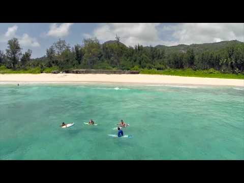 Surfing in the Seychelles Islands