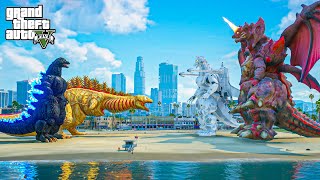 GTA 5 Mods - Heisei Godzilla & Shin Godzilla 2nd vs Super Mechagodzilla & Destroyah