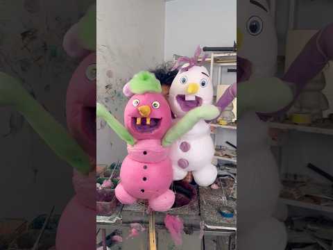 Art cotton candy snowman