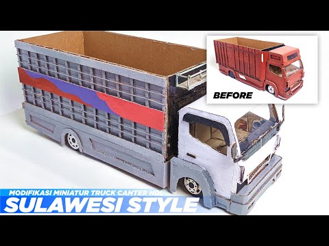MODIF MINIATUR TRUK CEPER JADI TRUK SULAWESI STYLE DARI KARDUS || HANDMADE