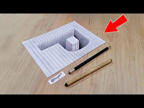 🔥 Very Easy 3D Drawing on Paper For Beginner - How to Draw 3D Letter P