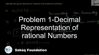 Problem 1-Decimal Representation of rational Numbers