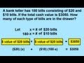 Solving Algebraic Word Problems with Money