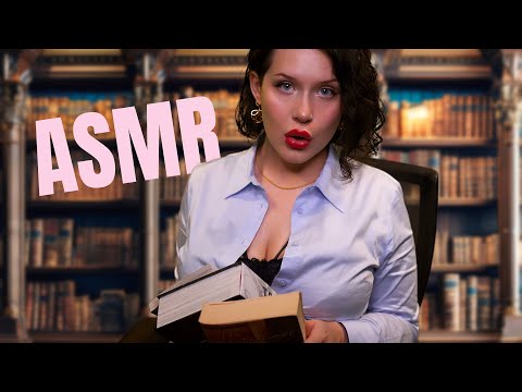 Relaxing Librarian ASMR | Whispered Book Recommendations, Page Turning, Book Categorizing