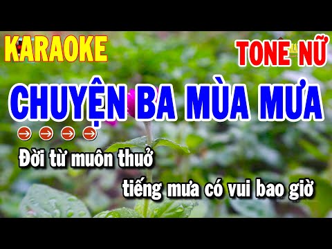 Karaoke Chuyện Ba Mùa Mưa Tone Nữ | Beat Chuẩn Rumba Dễ Hát | Thanh Hải