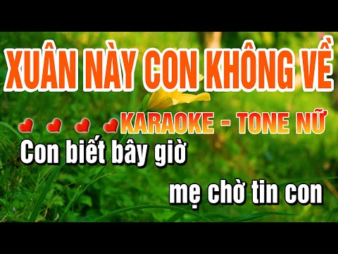 Xuân Này Con Không Về Tone Nữ Karaoke – Nhạc Tết 2026 Trữ Tình Bolero Dễ Hát