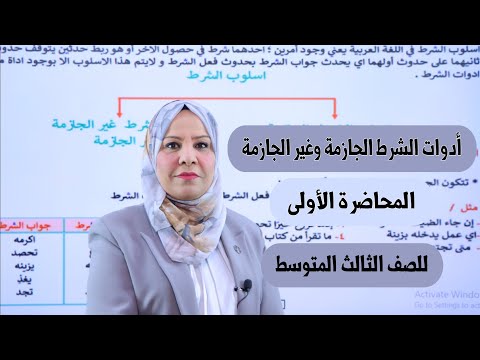 ادوات الشرط الجازمة وغير الجازمة ( المحاضرة الاولى ) للصف الثالث المتوسط / التصوير الجديد