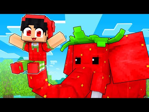 JOGANDO como o BRAINROT ELEFANTE MORANGO no Minecraft