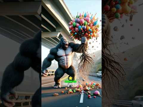 The innocent child's ice cream tree was uprooted by a naughty monkey ๐ฑ๐ญ #shorts #usa #ai