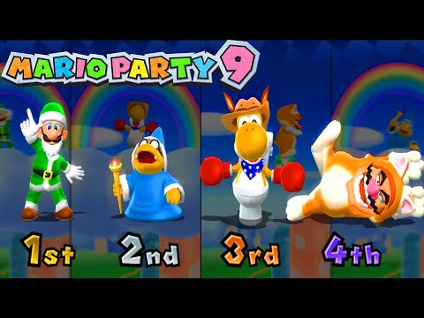 Mario Party 9 High Rollers - Luigi vs Kamek vs Yoshi vs Wario ( Master Difficulty ) #mariogame