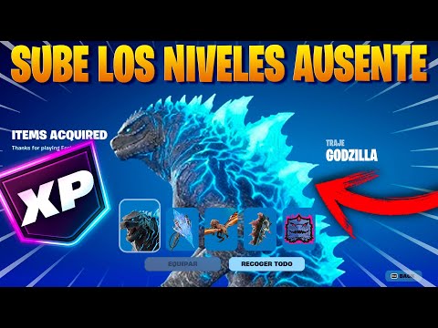 SUBE NIVELES DE LA CUENTA con MAPA DE XP AFK Y COMO CONSIGUIR LAS RECOMPENSAS DE GODZILLA FORTNITE