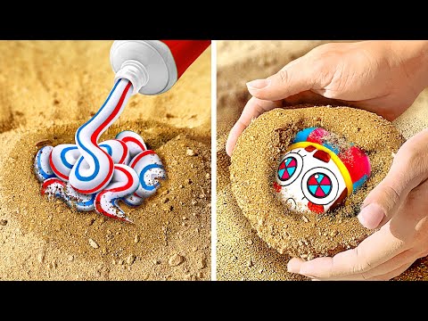 I Made Pomni In The Sand! ☀️🤡 Digital Circus Crafts for Lovely Pets