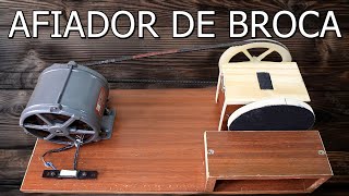 AFIADOR DE BROCAS CASEIRO COM MOTOR DE TANQUINHO COMO AFIAR BROCA AMOLADOR DE BROCA FERRAMENTAS