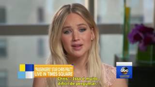 LEGENDADO: Jennifer Lawrence pergunta à Chris Pratt qual sua parte favorita nela