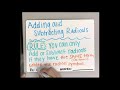 Exploring Adding and Subtracting Radicals